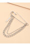 Silver Layered Chain Brooch - 4