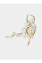 Pearl and Floral Drop Hoop Earrings - 3
