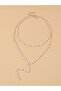 Faux Pearl Double Layer Necklace - 3