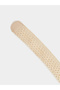Beige Woven Belt with Wooden Buckle - 5