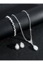 3-Piece Embellished Necklace, Bracelet And Earrings Jewelry Set - 3