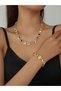 2-Piece Colorful Rhinestone Detail Necklace With Bracelet Jewelry Set