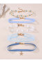Pack of 5 - Blue Lace Choker Necklace