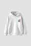 Japanese Honda Sakura Printed Oversize Unisex White Hoodie - 2