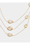 Gold Layered Necklace with Crystal Accents - 3