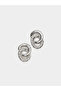 Women Silver Twisted Hoop Earrings