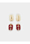 Pack of 2 - Two-Tone Hoop Earrings