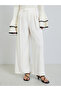 Women Cream Wide Leg Trousers - 2