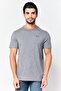 Men Crew Neck Short Sleeve Embroidered Logo T-Shirt, Heather Grey