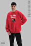 Unisex Forever Printed Crew Neck Hoodless Oversized 100% Cotton Combed Cotton Sweatshirt - 2