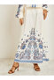Women Cream Printed A-Line Maxi Skirt - 2