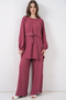 Women's Long Tunic Pants Double Set 6719 - Dusty Rose - 3