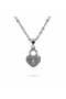 Women's Necklace with Lock Detail and Stone Heart Figure