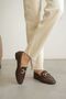 Women's Ballet Flats with Buckle in Black Coffee Color - 2