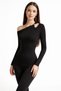 Black Long Sleeve Gold Blouse with Metal Buckle Pieces - 4