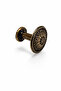 5-Piece Antique Yellow Furniture Knobs – Drawer Cabinet Nightstand Handle – Vintage Patterned – Pack of 5 - 5