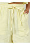 Women Yellow Wide Leg Trousers with Drawstring - 4