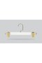 Wooden (Gold Hook Lama) Clothes Hangers for Pants and Skirts, White Color, 8 Pieces - 3