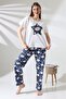 Women's Printed Pajama Set – Top & Bottom Set – Comfortable Loungewear – Soft Cotton Fabric - 2