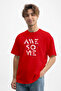Men's Awesome Written Glitch Effect 100% Cotton Red T-Shirt