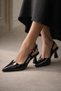 Women's Heeled Shoes with Ankle Buckle, Stylish Rustic Patent Leather Fabric Women's Shoes - 5