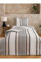 Black Striped Single Duvet Cover Set