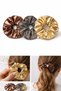 Women's Elastic Set of 3 Colorful Fabric Bagel Scrunchies with Buckle - 4