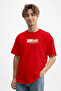 Men's Motivational Power: Cautious Written Red T-Shirt