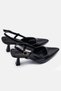 Women's Heeled Shoes with Ankle Buckle, Stylish Rustic Patent Leather Fabric Women's Shoes - 9