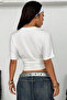 Women's White Short Sleeve Cropped T-Shirt – Crew Neck, Slim Fit, Casual & Stylish Basic T-Shirt - 6