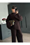 Brown Knitted Knitwear Set - 98078 - 6