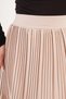 Beige Mini Skirt with Elastic Waist and Small Pleated Lining Shorts - 2