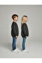 Unisex Kids Anthracite Crew Neck Basic Sweatshirt - 100% Cotton Soft Woven Fabric - 2