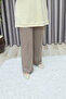 Women's Clothing Plus Size Wide Leg Cotton Pocket Lined Nergiz Trousers - 5