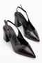 Bitter Brown Shiny Leather Women's Classic Heeled Shoes - 4