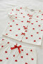 Women's Short Sleeve + Capri Heart Bow Valentine's Day Cotton Pajama Set - 5