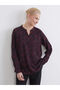 Black Mock Neck Floral Blouse