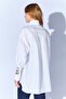 Women's White Poplin Shirt with Self-Ribbon Detail - 6
