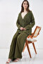 Women's Knitted Kimono Pants Double Set 30067 - Khaki - 4