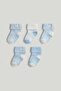 5 Pack Blue Baby Socks - 3