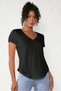 Women's V-Neck Black Basic T-Shirt |   Cotton Short Sleeve Casual T-Shirt