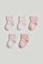 5 Pack Pink Baby Socks