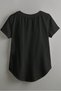 Women's V-Neck Black Basic T-Shirt |   Cotton Short Sleeve Casual T-Shirt - 5