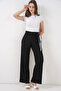 Women's Scarf Knitted Trousers 30070 - Black