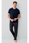 Men'S, Navy Blue, 100% Cotton, (Socks Included) 3-Piece Set - 2