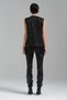 Women's Leather Fabric Front Chain and Lace Detailed Design Vest - 5