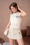 Women's Crew Neck Crop Seasonal Knitwear Blouse 8502Sw - 3