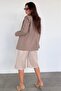 Beige 100% Cotton Pocket Fabric Bermuda Shorts Mg2640 - 4