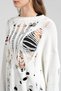 Women's Knitwear Design Tunic Sweater with Badge and Brooch Detail - 7