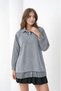 Women's Long Sleeve Shirt, Collar, Lined Knit Vest, Sporty Chic Shirt, Sweater - 5